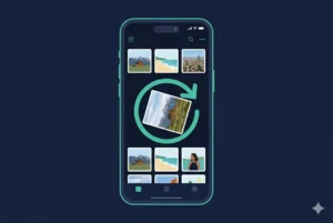 Comparison showing why built in phone tools fail to fix sideways photos for websites
